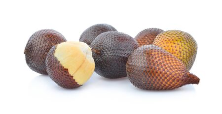 Snake fruit,Salacca,zakacca (Salak Indo) isolated on white backgroundの写真素材