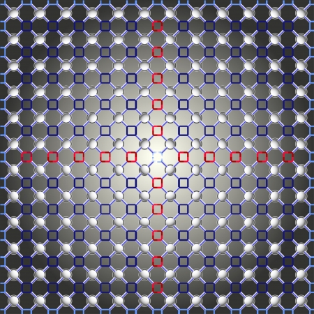 pattern from different geometrical figures on a luminous backgroundのイラスト素材