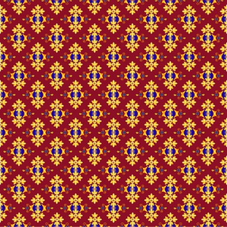 Pattern from vintage figures on a red backgroundのイラスト素材