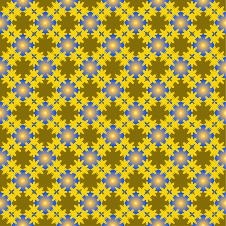 a background consisting of different figures of blue yellow colorのイラスト素材