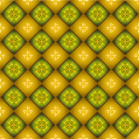 a background consisting of different figures of green yellow colorのイラスト素材