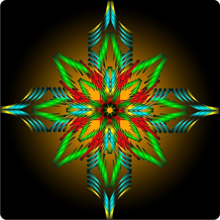  abstract colorful figure on the black backgroundのイラスト素材