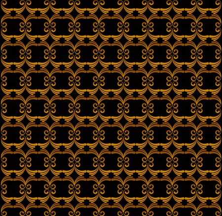 Vintage pattern from different figures on gold backgroundのイラスト素材