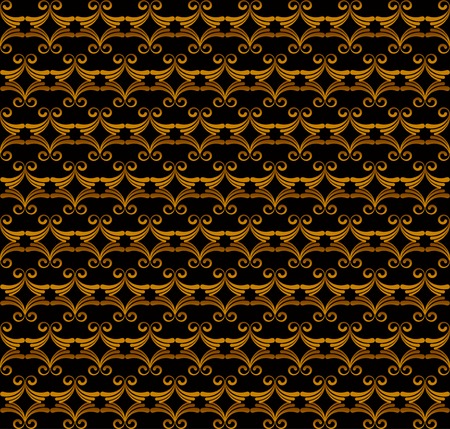  Vintage pattern from different figures on gold backgroundのイラスト素材