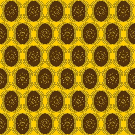 Vintage pattern from different figures on yellow backgroundのイラスト素材