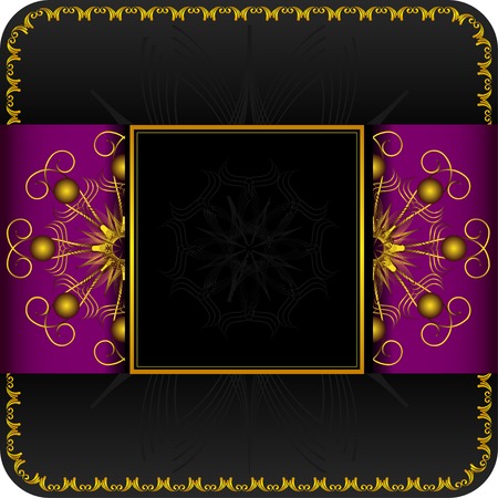black label with gold pattern and place for your textのイラスト素材