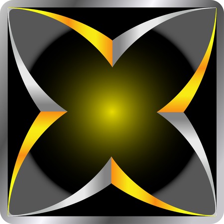 abstract figure on yellow black grey backgroundのイラスト素材