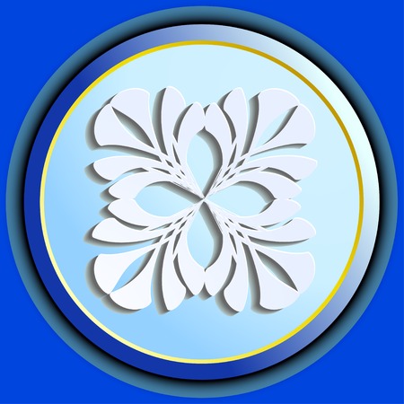abstract white figure on a light blue backgroundのイラスト素材
