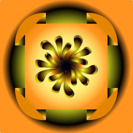 Abstract volume figure against a background of a square with rounded cornersのイラスト素材