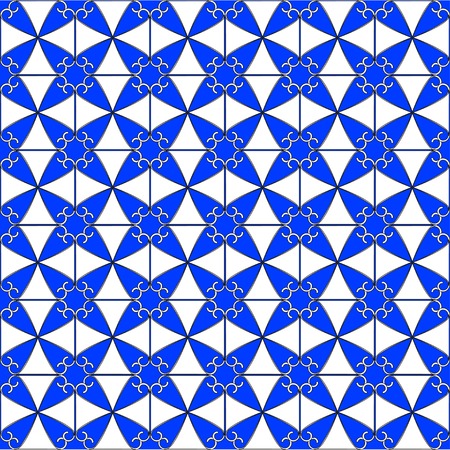 Pattern from different figures on a blue backgroundのイラスト素材