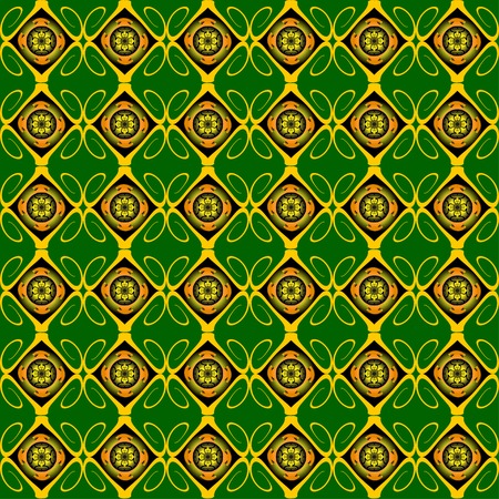 Pattern from different figures on a green backgroundのイラスト素材