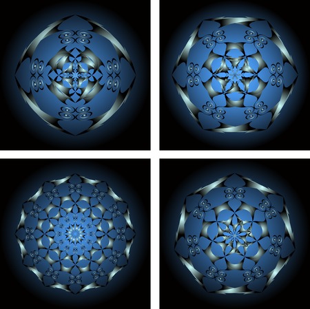 Set of four abstract shapesのイラスト素材