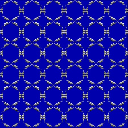seamless pattern of abstract shapes make up the hexagons on a blue backgroundのイラスト素材