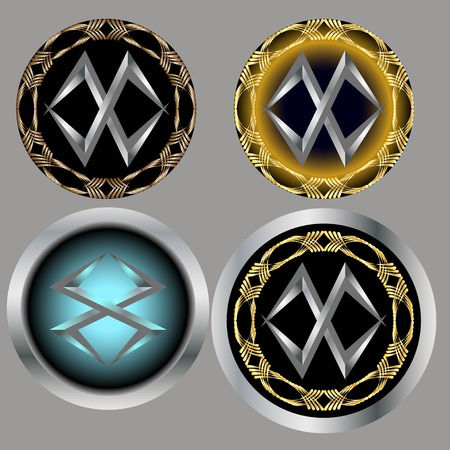 set of round iconsのイラスト素材