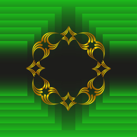 Abstract figure Art Deco Monogram and Emblem Elements. Copy Space for Text.のイラスト素材
