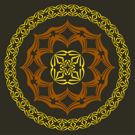 Abstract round figure. Art Deco Monogram and Emblem Elements.のイラスト素材