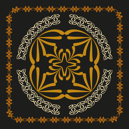 Round abstract figure in the frame. Art Deco Monogram and Emblem Elements.のイラスト素材