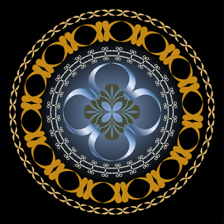 Abstract round figure. Art Deco Monogram and Emblem Elements.のイラスト素材
