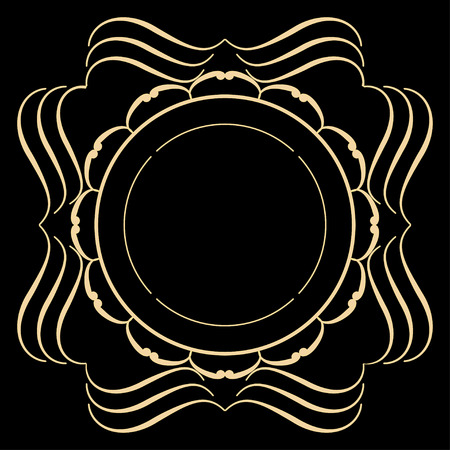 Luxury frame ornament line logo design illustration.のイラスト素材