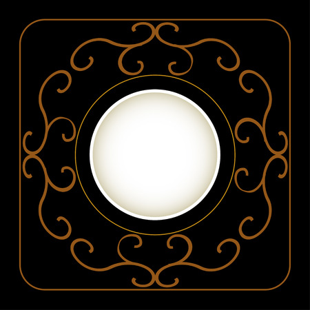 Abstract figure Art Deco Monogram and Emblem Elements. Copy Space for Text.のイラスト素材