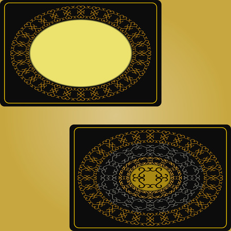 Business card template with abstract oriental background.のイラスト素材