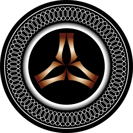 Round ornament pattern hand drawn. Abstract figure Art Deco Monogram and Emblem Elements.の写真素材