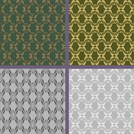 Vintage seamless pattern. Presented in four different color stylesのイラスト素材