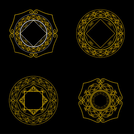 Set of elegant monogram designs template with copy-space for textのイラスト素材