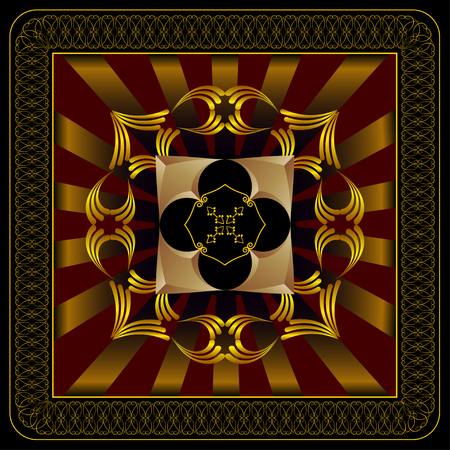 luxury vintage label on the background of divergent silk ribbonsのイラスト素材