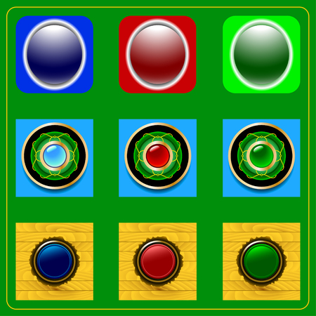 set of buttons for various kinds of your designのイラスト素材