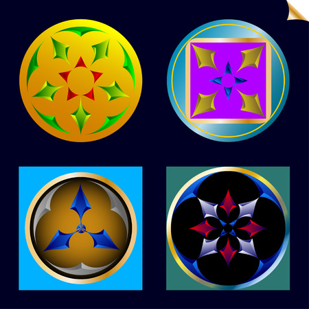 Set of abstract shapes for your design or Christmas cardsのイラスト素材