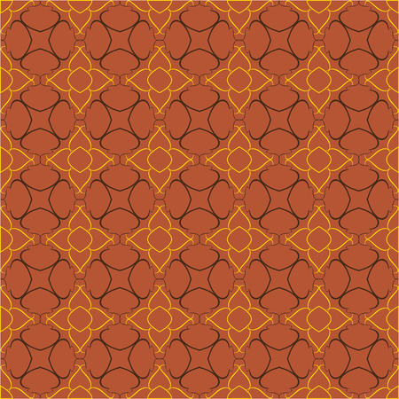 Vintage pattern of various shapes on red background  Seamless grill for wallpapers and background.のイラスト素材