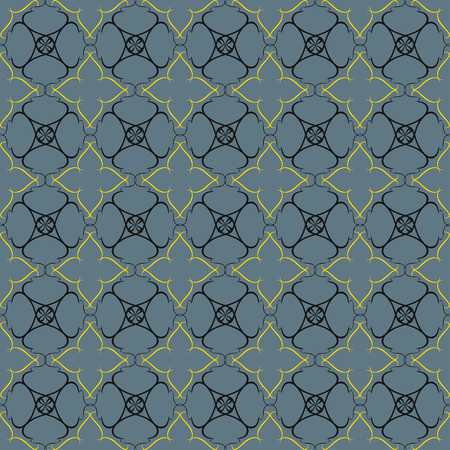Vintage pattern of various shapes on gray background  Seamless grill for wallpapers and background.のイラスト素材