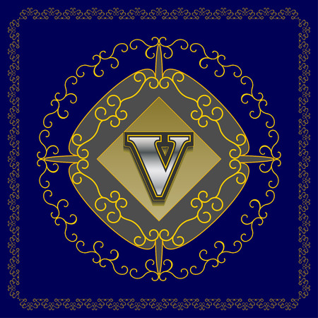 Monogram design elements graceful template.  Letter emblem V for  business card, boutique, hotel, heraldic, jewelry.のイラスト素材