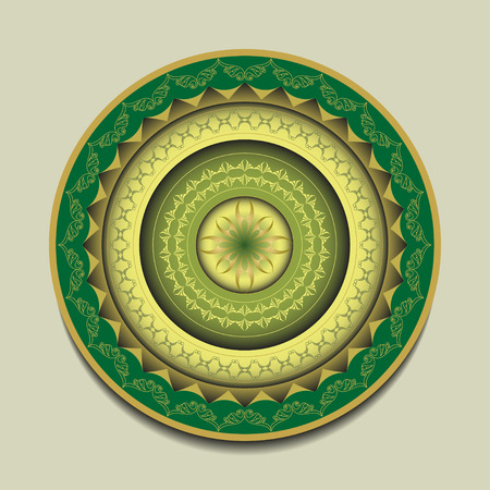 Decorative plate with vintage abstract ethnic patternのイラスト素材
