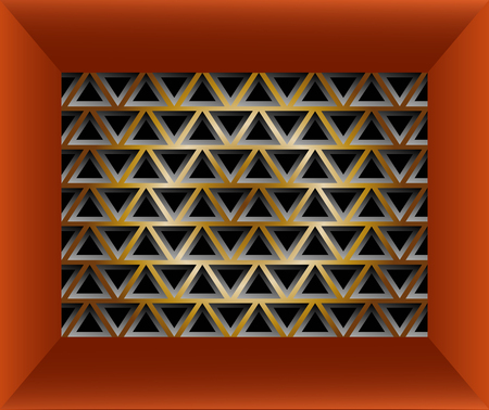 Stylish geometric texture of triangles in red frameのイラスト素材