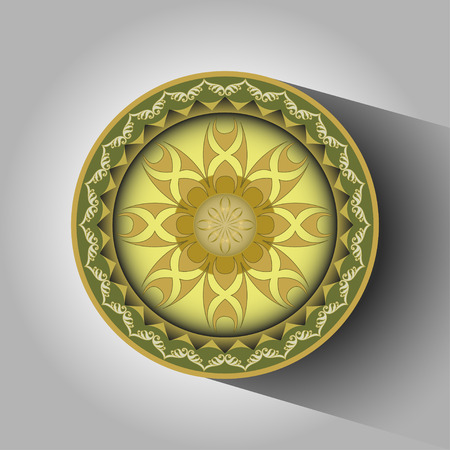 Decorative plate with vintage abstract ethnic patternのイラスト素材