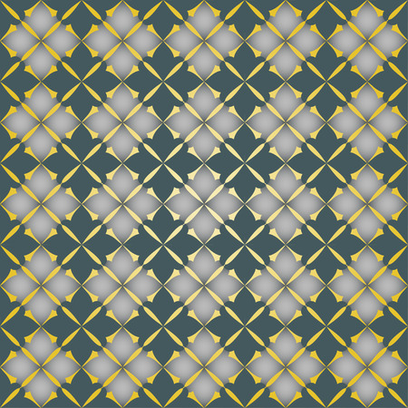 The pattern with decorative ornament in vintage style on gold backgroundのイラスト素材