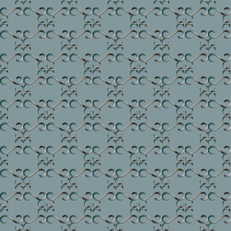 The pattern with decorative ornament in vintage style on gold backgroundのイラスト素材