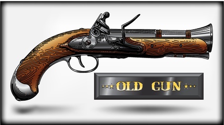 The image of an ancient piracy pistolのイラスト素材