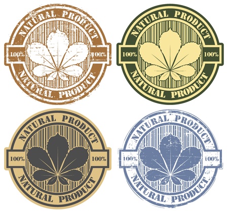 The vector image of a 100   product natural stampのイラスト素材