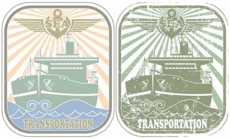 The image Sea transportation stampのイラスト素材