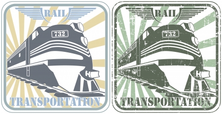 The image of Rail transportation stamp のイラスト素材