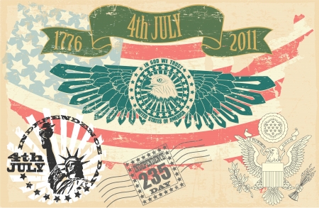 The image of color Independence Day of the USA stampのイラスト素材
