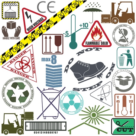 The image Mega set of warning signsのイラスト素材
