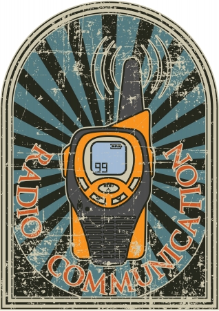 The vector image of color Radio communication stampのイラスト素材