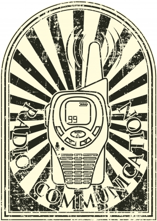 The vector image of color Radio communication stampのイラスト素材