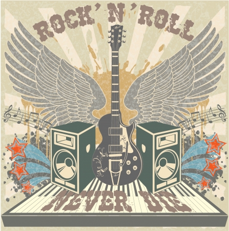 The vector image of Rock n Roll never dieのイラスト素材