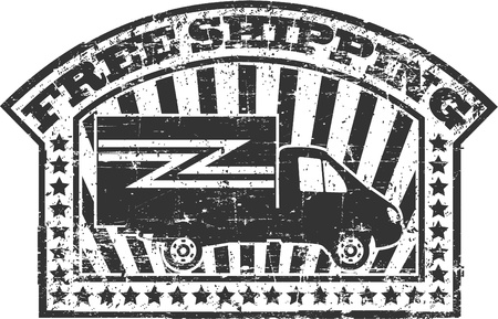 The image of Free shipping stampのイラスト素材