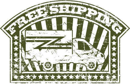The image of Free shipping stampのイラスト素材
